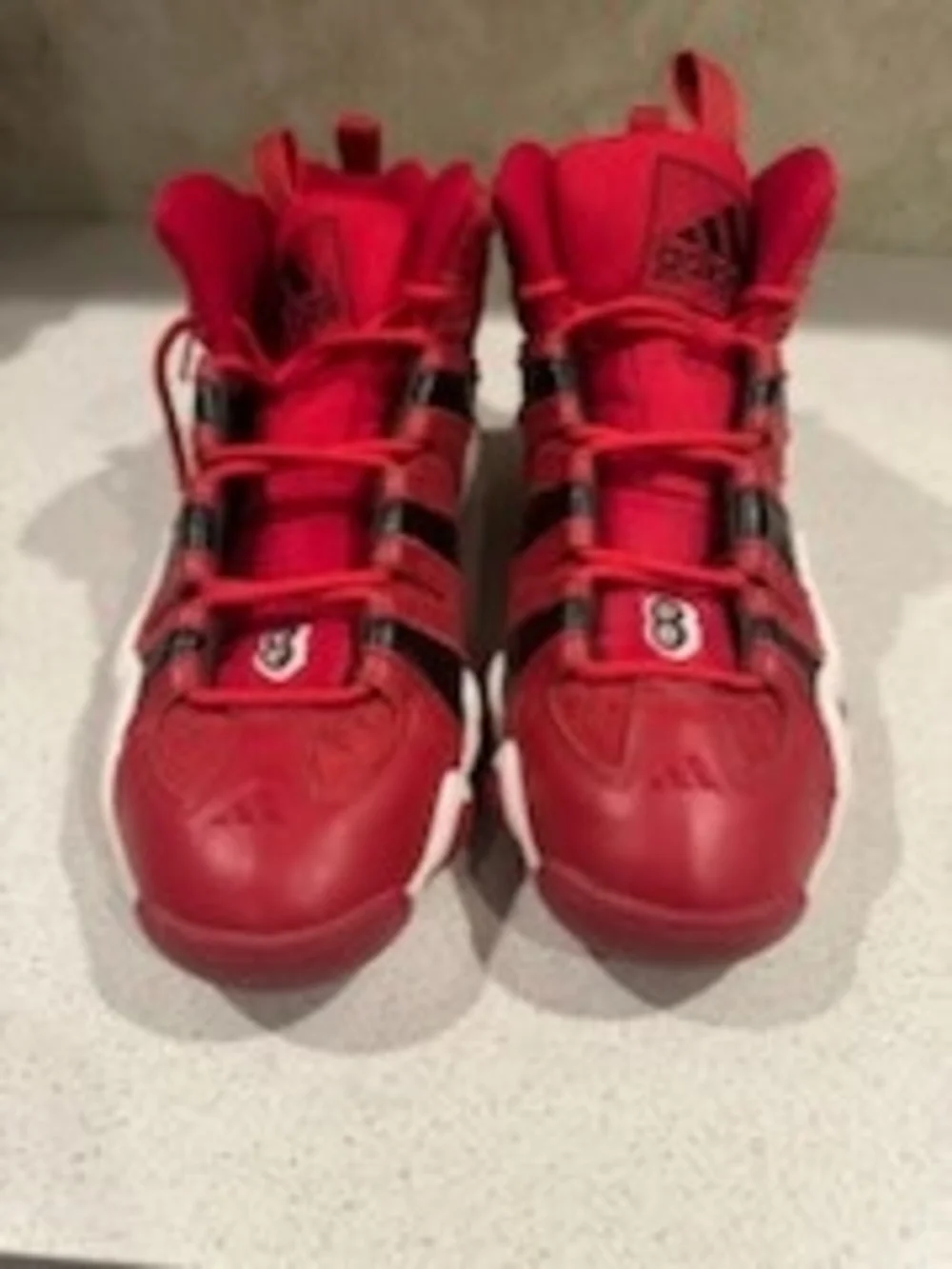 adidas Kids Red and Black High-Top Sneakers